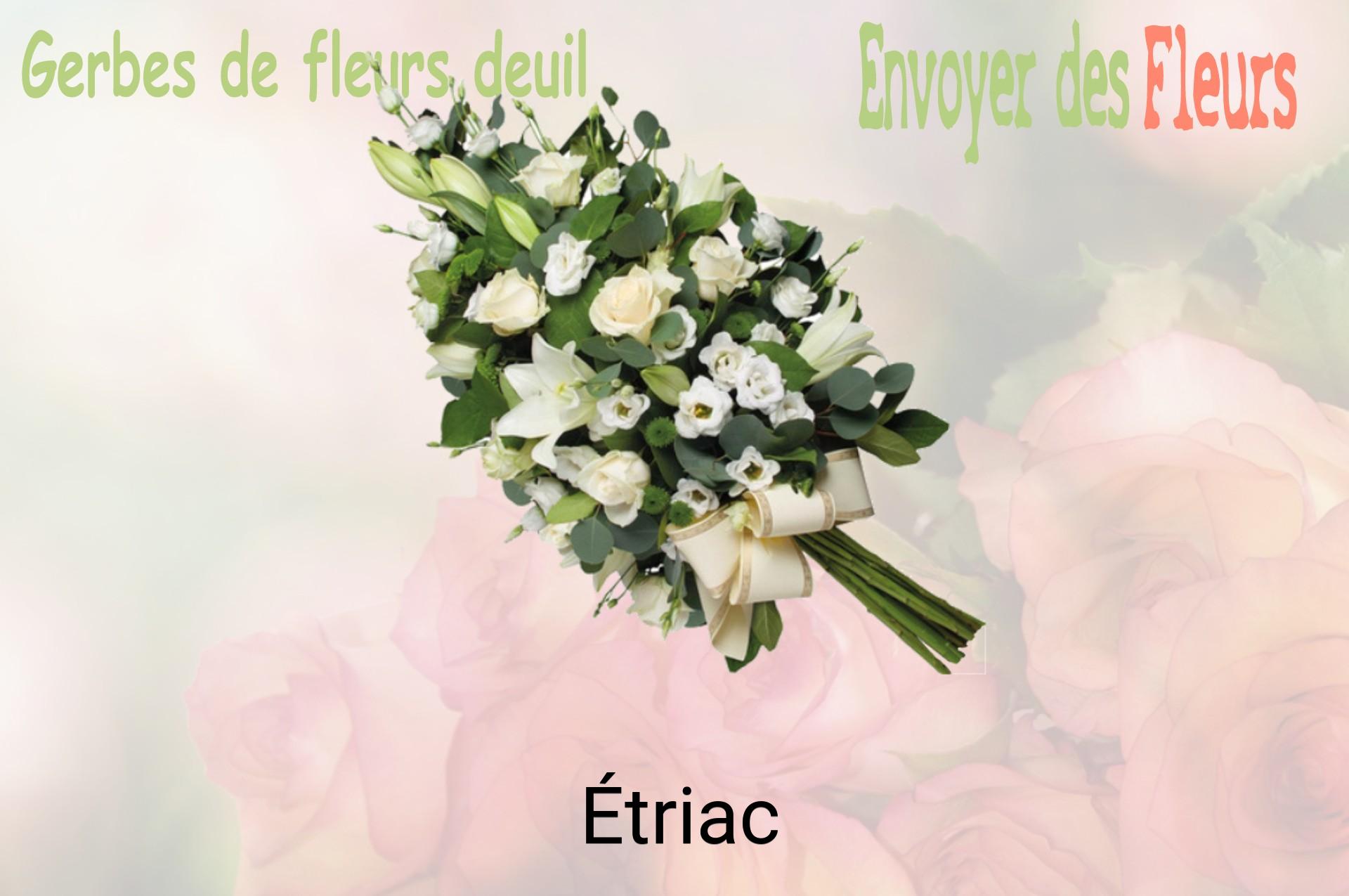 Gerbe de fleurs de deuil livrée à Étriac